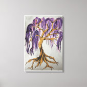 Paarse Willow Tree Canvas Print (Voorkant)