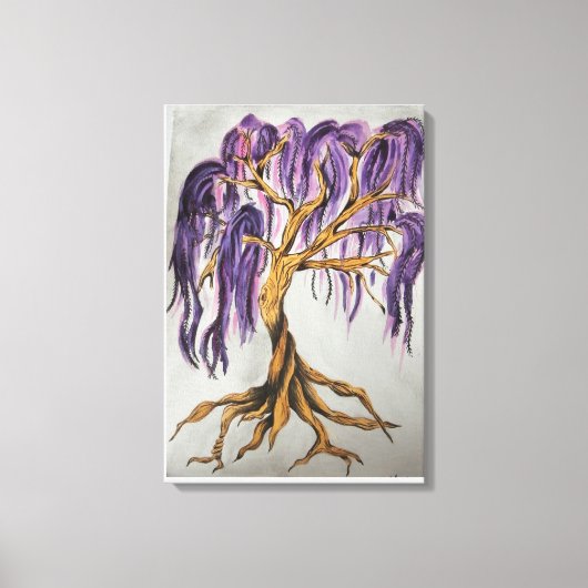 Paarse Willow Tree Canvas Print (Voorkant)