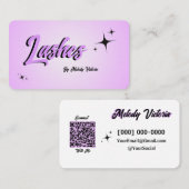 Paarse wimpers visitekaartje (Voorkant / Achterkant)