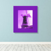Paarse Windmolen Canvas Afdruk (Insitu (Houten vloer))