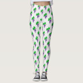 Paarse Wingerdstok Patroon Leggings (Voorkant)