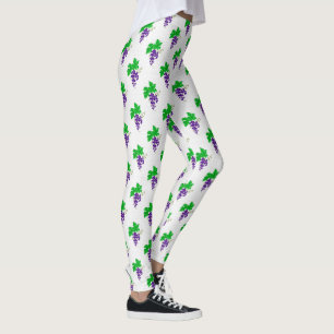 Paarse Wingerdstok Patroon Leggings