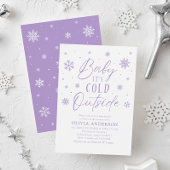 Paarse winter Baby Het is koud buiten Baby shower Kaart