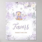 Paarse Winter Beer Baby shower gunsten Poster (Voorkant)