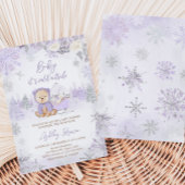 Paarse Winter Beer Baby shower Kaart