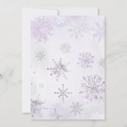 Paarse Winter Beer Baby shower Kaart (Achterkant)