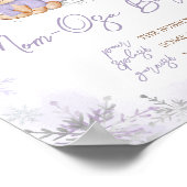 Paarse Winter Beer Baby shower Moeder Osa Bar Poster (Hoek)