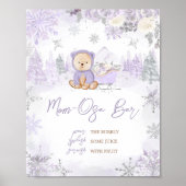 Paarse Winter Beer Baby shower Moeder Osa Bar Poster (Voorkant)