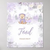 Paarse Winter Beer Baby shower Voedsel Poster (Voorkant)