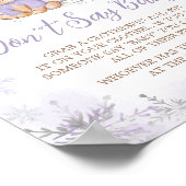 Paarse Winter Beer Baby shower zeg niet Baby Poster (Hoek)