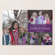 Paarse Winter Kerstmis Fotocollage