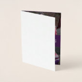 Paarse Winter Kerstmis Fotocollage Folie Kaarten (Voorkant)