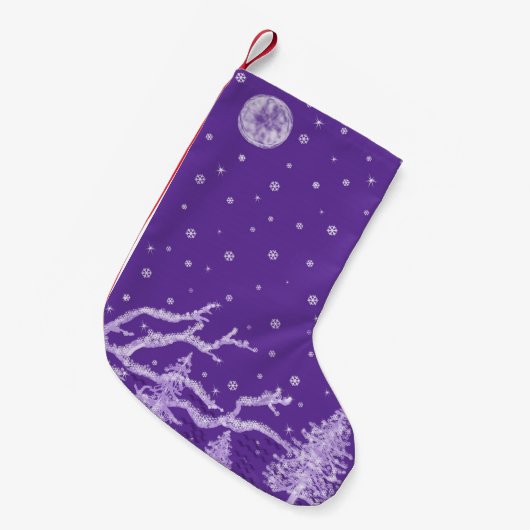 Paarse winter kleine kerstsok (Voorkant (Hangend))