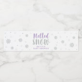 Paarse Winter Meisje Baby shower Waterflesetiket Waterfles Etiket (Enkel label)