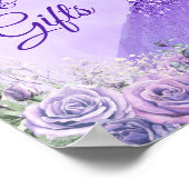 Paarse Winter Sneeuwvlok Mis Quince Kaarten Cadeau Poster (Hoek)