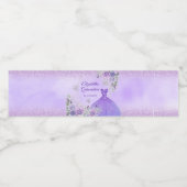 Paarse Winter Sneeuwvlok Quinceañera Waterfles Etiket (Enkel label)