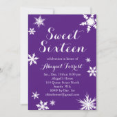 Paarse Winter Sweet Sixteen Uitnodiging (Voorkant)