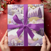 Paarse Winter Wonderland Cadeaupapier
