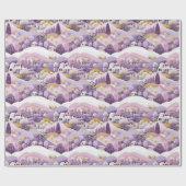 Paarse Winter Wonderland Cadeaupapier (Vlak)