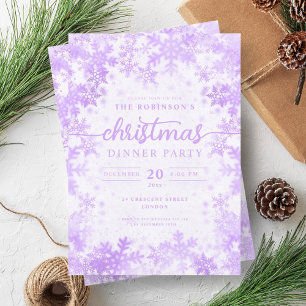 Paarse Winter Wonderland Kerst Kaart