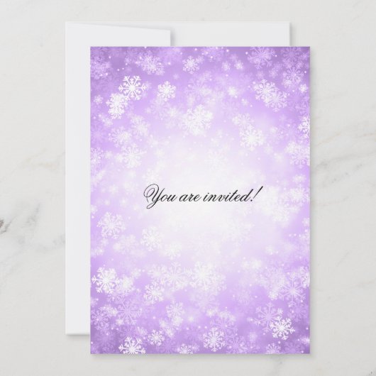 Paarse Winter Wonderland Kerstfeest Kaart (Achterkant)