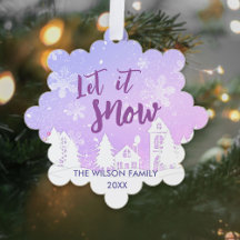 Paarse Winter Wonderland Laat het Sneeuwen Vakanti