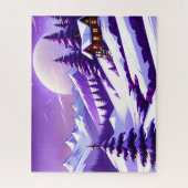 Paarse Winter Wonderland Legpuzzel (Verticaal)
