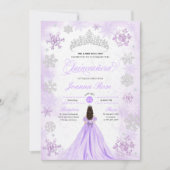 Paarse Winter Wonderland Sneeuwvlok Quinceanera Kaart (Voorkant)