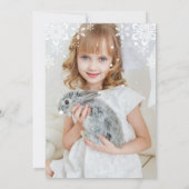 Paarse Winter Zwembad Verjaardagsfeestfoto Kaart (Achterkant)