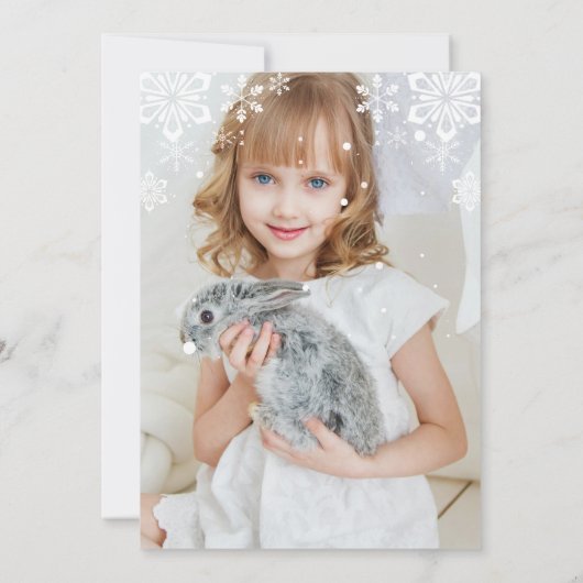 Paarse Winter Zwembad Verjaardagsfeestfoto Kaart (Achterkant)