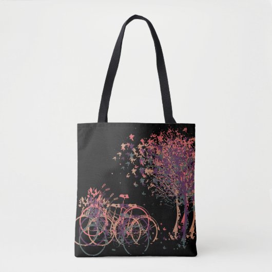 Paarse winterbladeren bomen tote bag (Voorkant)
