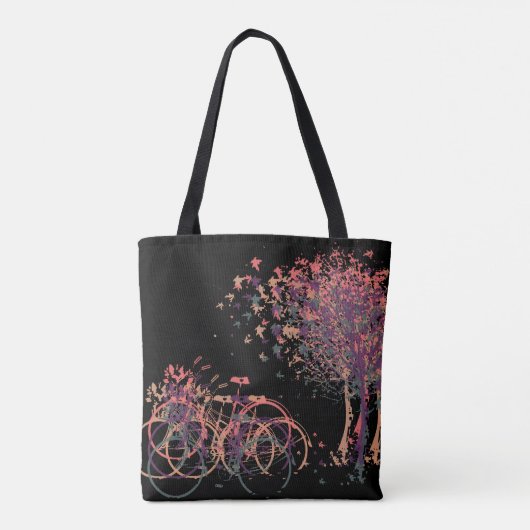 Paarse winterbladeren bomen tote bag (Achterkant)