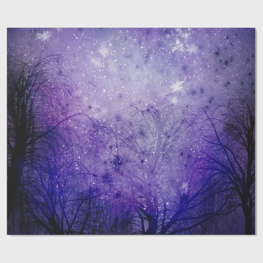 Paarse Winterbos Cadeaupapier (Vlak)