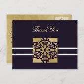 paarse winterbruiloft Hartelijk dank Briefkaart (Voorkant / Achterkant)