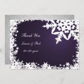paarse winterbruiloft Hartelijk dank Kaart (Voorkant / Achterkant)