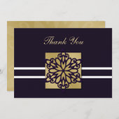 paarse winterbruiloft Hartelijk dank Kaart (Voorkant / Achterkant)