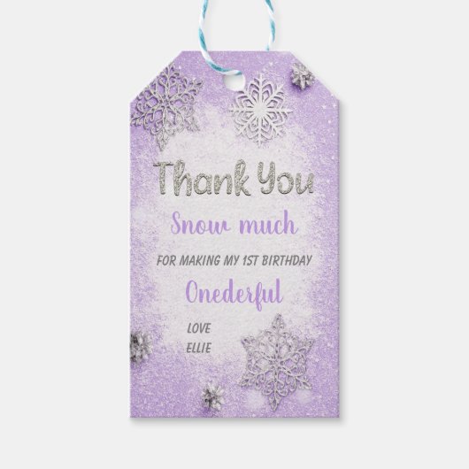 Paarse winterdag Labels Cadeaulabel (Voorkant)