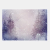Paarse winterdennenbos inpakpapier vel (Voorkant)