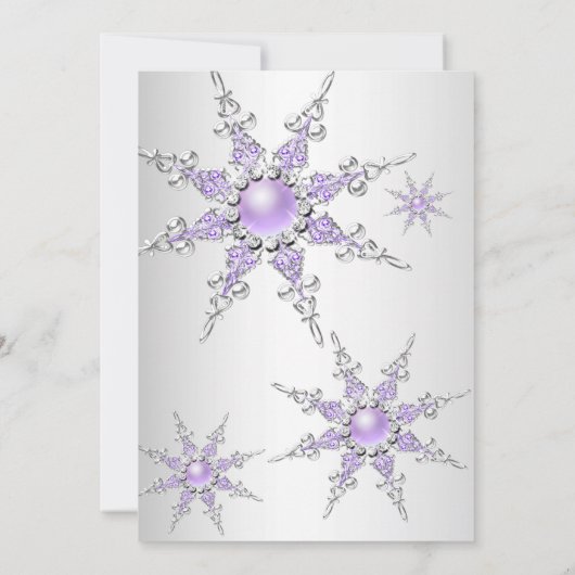 Paarse Winterfeest kerstfeestdag 4 Kaart (Achterkant)