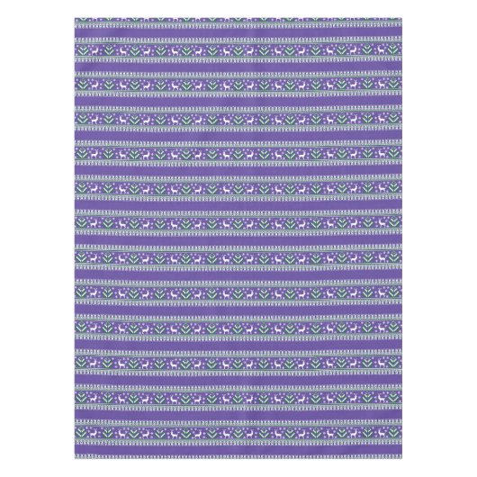 Paarse winterfeestdag en groene kerstfeestdag tafelkleed (Voorkant)