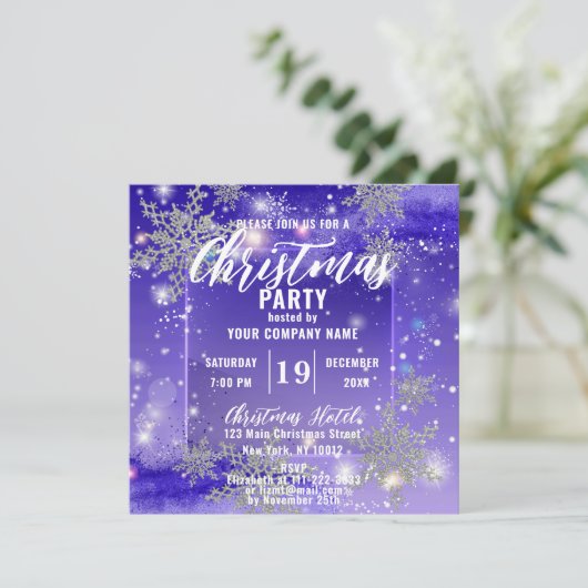 Paarse winterfeestdag kaart (Staand voorkant)