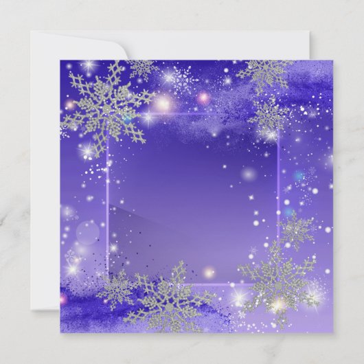 Paarse winterfeestdag kaart (Achterkant)