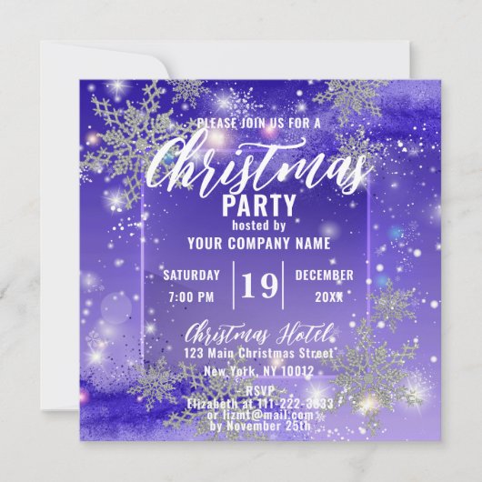 Paarse winterfeestdag kaart (Voorkant)