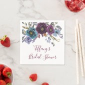 Paarse WinterFloral Elegant Vrijgezellenfeest Servetten (Insitu)