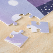 Paarse Winterheuvels Aquarel Legpuzzel (Zijkant)