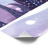 Paarse Winterheuvels Aquarel Perfect Poster (Hoek)
