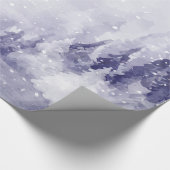 Paarse winterlandschap sneeuw cadeaupapier (Hoek)