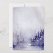 Paarse winterlandschap sneeuw RSVP Kaart (Achterkant)