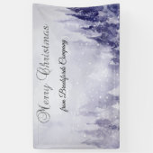 Paarse Winterlandschap Sneeuw Spandoek (Verticaal)