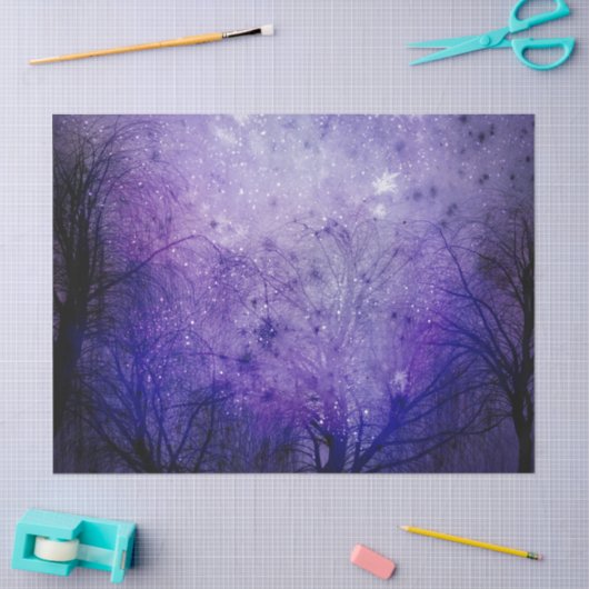 Paarse winterontkoppeling tissuepapier (Craft)